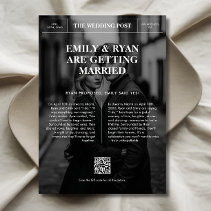 Reserva La Fecha Boda de periódico de fotografía superpuesta clásic