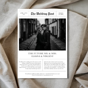 Reserva La Fecha Boda de periódico editorial de época