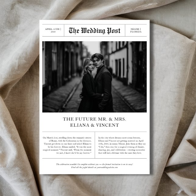 Reserva La Fecha Boda de periódico editorial de época (Subido por el creador)