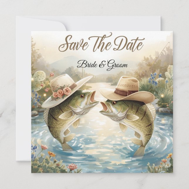 Reserva La Fecha Boda de Pesca en Texas, Save the Date (Anverso)