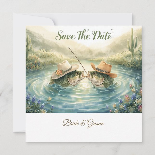 Reserva La Fecha Boda de Pesca en Texas, Save the Date (Anverso)
