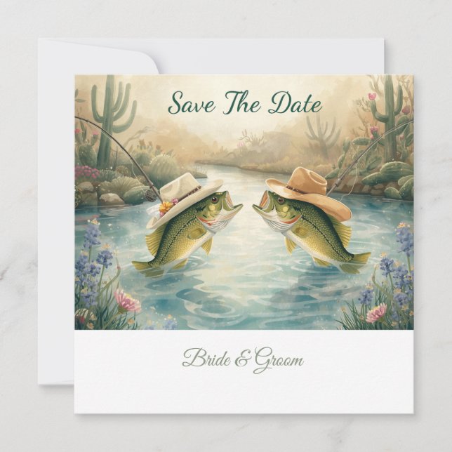 Reserva La Fecha Boda de Pesca en Texas, Save the Date (Anverso)