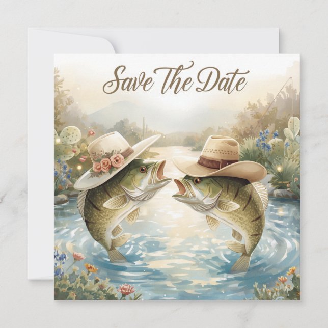 Reserva La Fecha Boda de Pesca en Texas, Save the Date (Anverso)