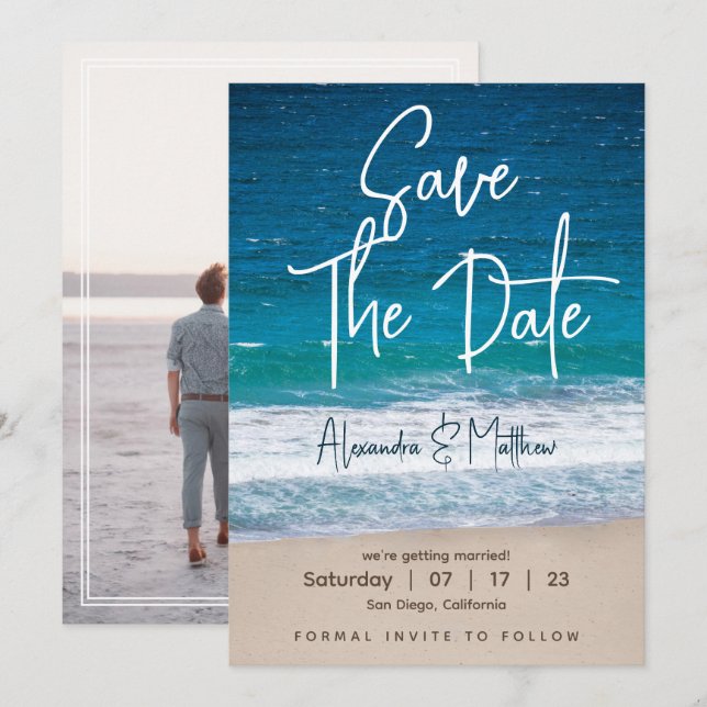 Reserva La Fecha Boda de playa (Anverso / Reverso)