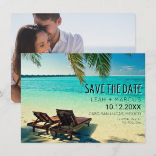 Reserva La Fecha Boda de playa de destino de México salva la fecha
