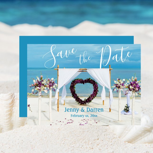 Reserva La Fecha Boda de playa de destino Guardar la fecha (Destination Wedding Save the Date Beach)