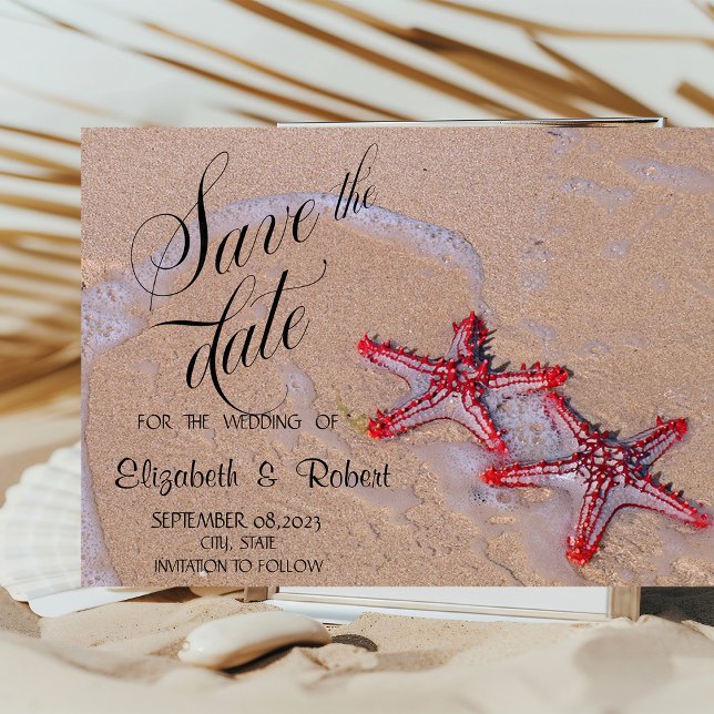 Reserva La Fecha Boda De Playa Red Starfish Salvar La Fecha (Subido por el creador)
