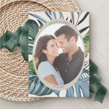 Boda de Playa Tropical con Palmeras Save the Date