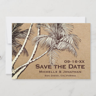 Reserva La Fecha Boda de Playa Tropical Palm Trees