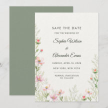 Boda de pradera de flores silvestres con acuarela 