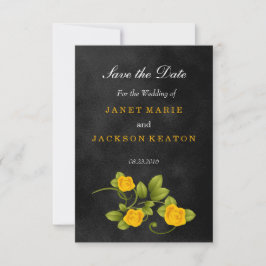 Reserva La Fecha Boda de rosa negro y amarillo - Guardar la fecha