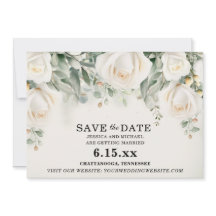 Boda de rosas blancas elegantes con verde