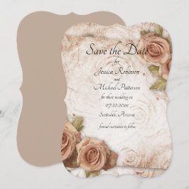 Reserva La Fecha Boda de Rosas de color suave