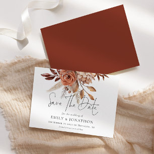 Reserva La Fecha Boda de Rustic Terracotta Florals