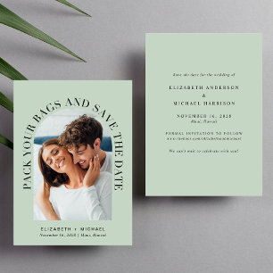 Reserva La Fecha Boda de sabios de destino moderno de arco fotográf