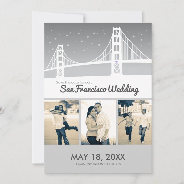 Reserva La Fecha Boda de San Francisco Save-the date (Anverso)