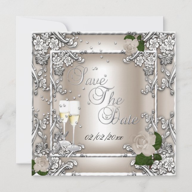 Reserva La Fecha Boda de Save The Date 25 Aniversario (Anverso)