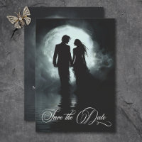 Boda de silueta de la pareja lúdica gótica oscura