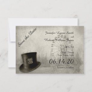 Reserva La Fecha Boda de Sombrero Top del Carnaval de Steampunk Aho