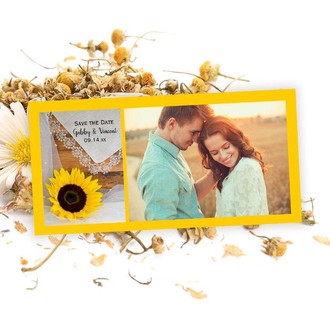 Reserva La Fecha Boda de Sunflower y Lace Country Save the Date (Subido por el creador)