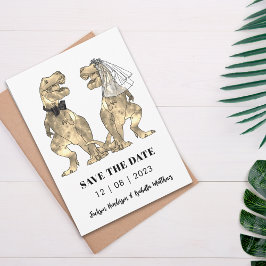 Reserva La Fecha Boda de tema de dinosaurios verde