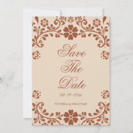 Reserva La Fecha Boda de Terracota Beige Mexicana 