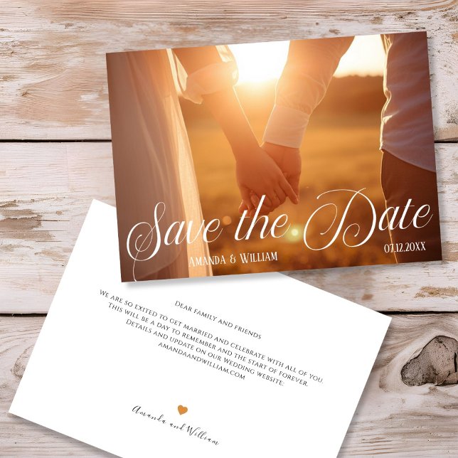 Reserva La Fecha Boda de texto y foto modernos (Modern Text and Photo Wedding Save The Date)