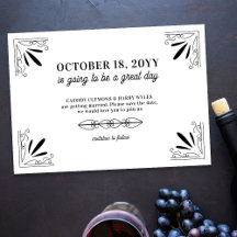 Boda de tipografía blanca y negra