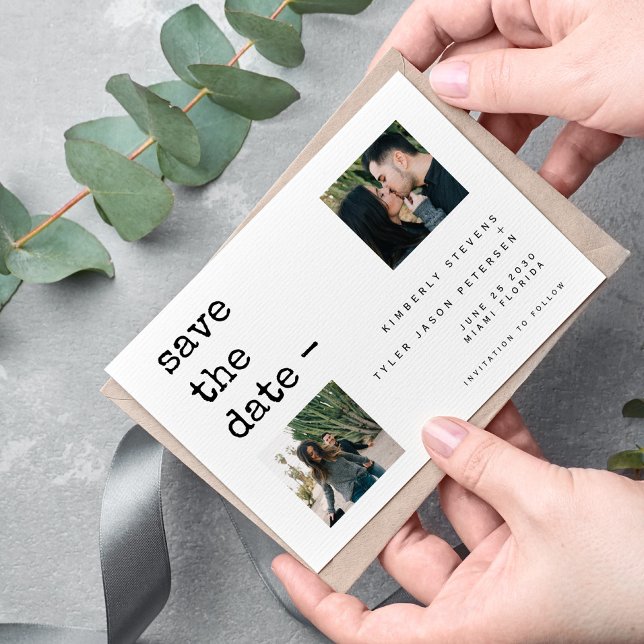 Reserva La Fecha Boda de tipografía moderna de collage (Subido por el creador)