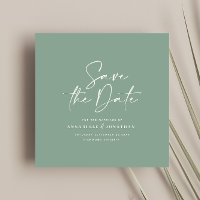 Boda de tipografía verde sage script casual