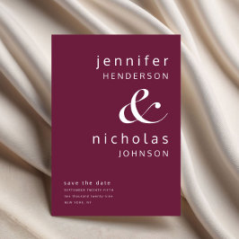 Reserva La Fecha Boda de tipografía y persa moderna de Borgoña