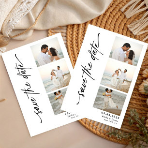Reserva La Fecha Boda de tira fotográfica de guión vertical clásico
