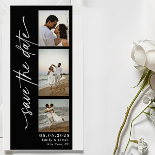 Reserva La Fecha Boda de tira fotográfica de guión vertical clásico