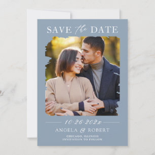 Reserva La Fecha Boda de tramas fotográficas de pincel azul turbio 