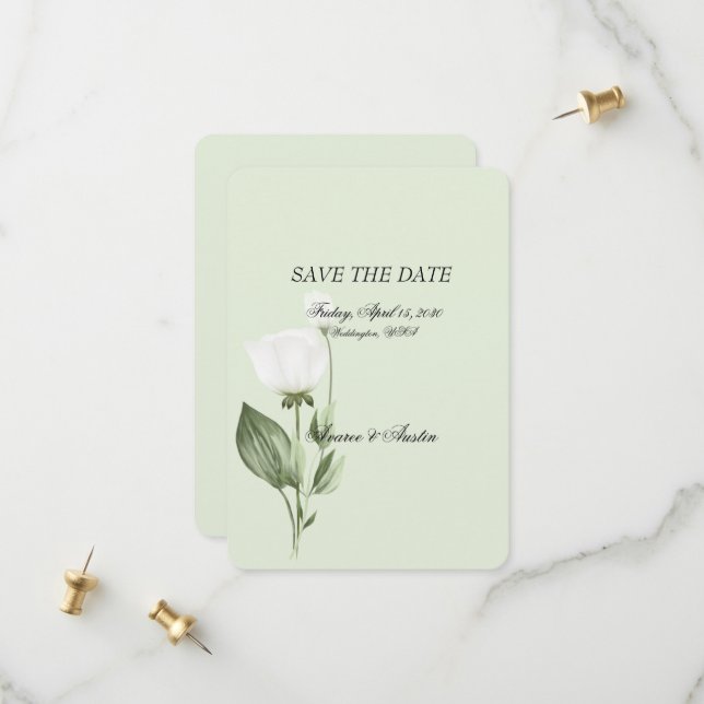 Reserva La Fecha Boda de Tulipán Blanco de Primavera (Anverso/Reverso In Situ)