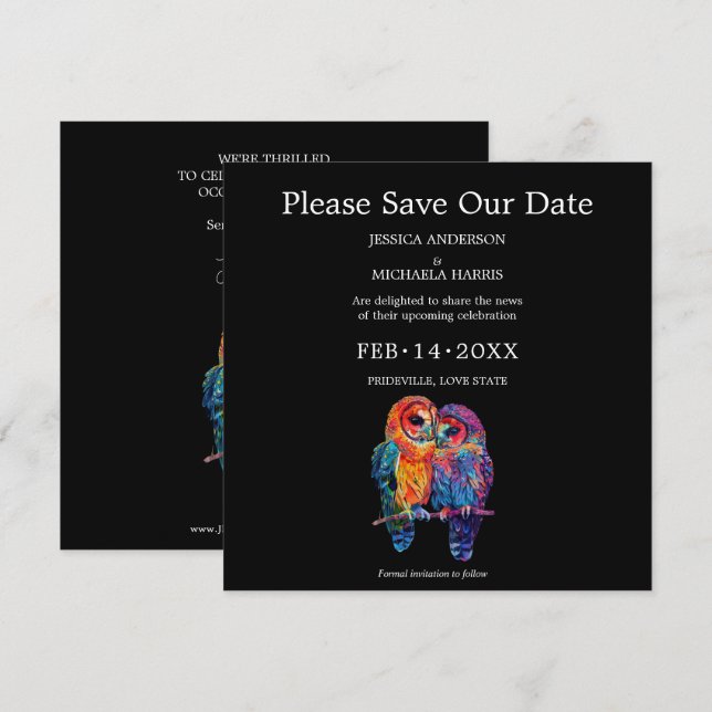 Reserva La Fecha boda de Unidad Eterna de la Plaza LGBTQ en 🌈 (Anverso / Reverso)