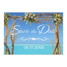 Boda de verano boho floral de playa Save the Date