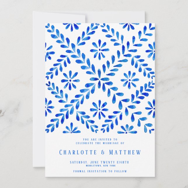 Reserva La Fecha Boda de verano de Blue Tile Beach (Anverso)