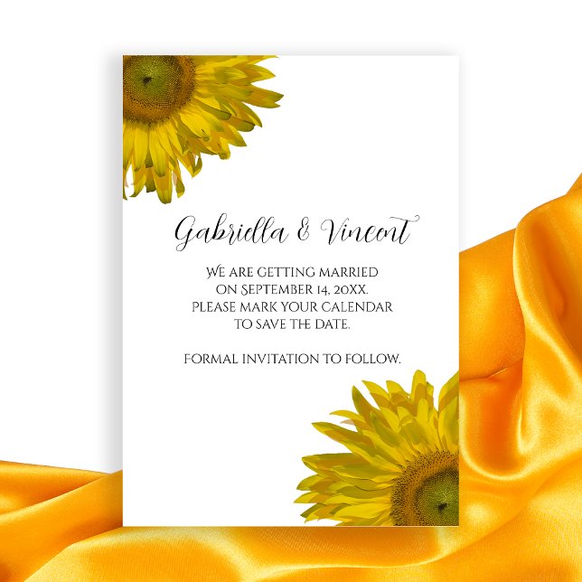 Reserva La Fecha Boda de verano de girasol amarillo salva la fecha (Subido por el creador)