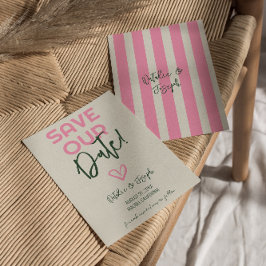 Reserva La Fecha Boda De Verano De Pastel De Diversión Escrito A Ma