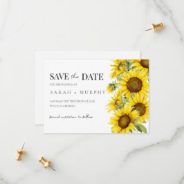 Reserva La Fecha Boda de verano elegante con girasoles