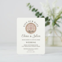 Boda de vidrio teñido botánico Save The Date