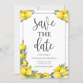 Reserva La Fecha Boda de Watercolor Lemon Lavender Boho
