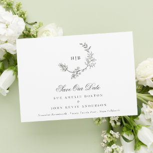 Reserva La Fecha Boda de Wreath Gray QR clásico