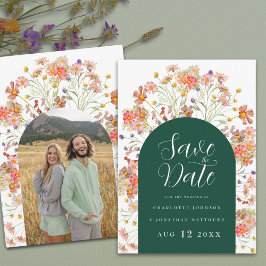 Reserva La Fecha Boda del Arco de la Foto Floral de Boho