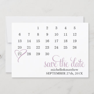 Reserva La Fecha Boda del calendario del corazón de Lavender Guarda