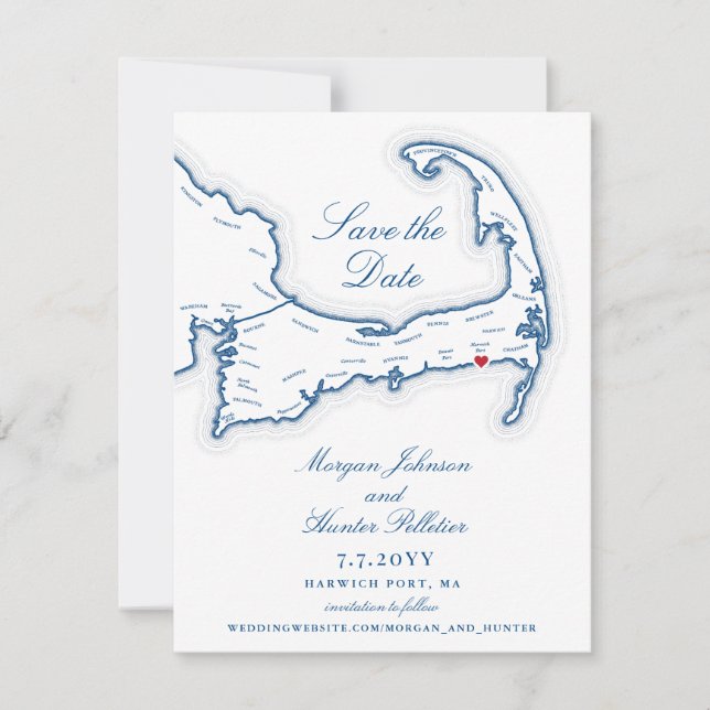 Reserva La Fecha Boda del Cape Cod Wychmere Beach Club (Anverso)