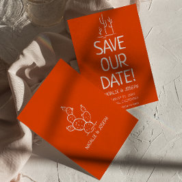 Reserva La Fecha Boda del desierto moderno Retro Western Terracotta