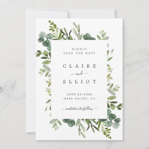 Reserva La Fecha Boda del follaje verde Eucalyptus