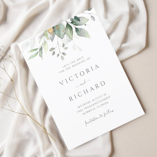Reserva La Fecha Boda del follaje verde Eucalyptus